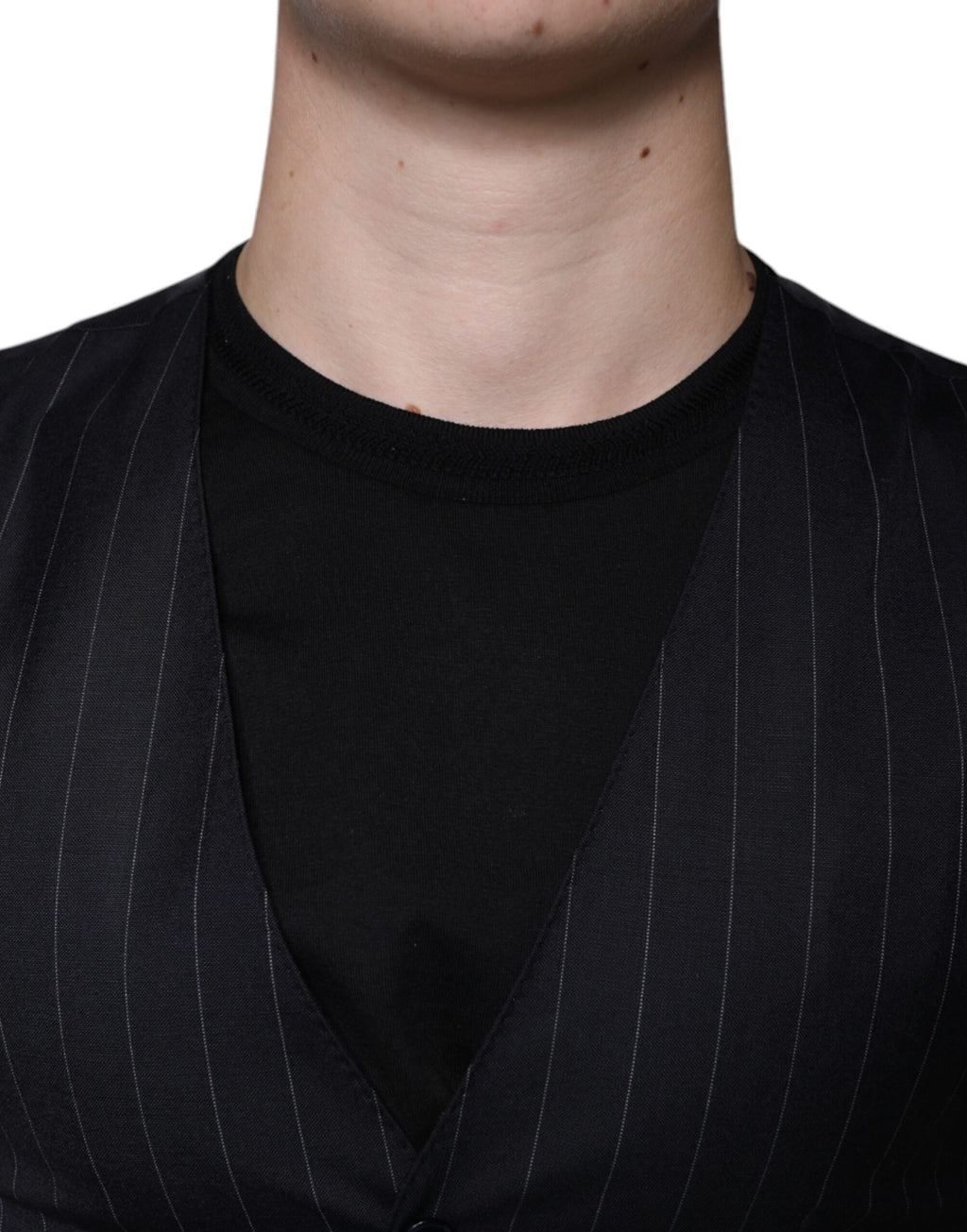 Dolce & Gabbana Schwarze Lederweste Kleid Formelle Weste