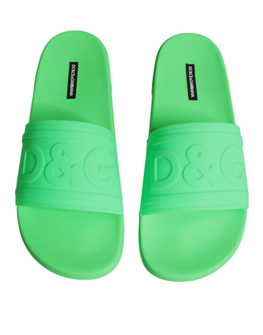 Dolce & Gabbana Grüne Leder Pantoletten Sandalen Beachwear Schuhe