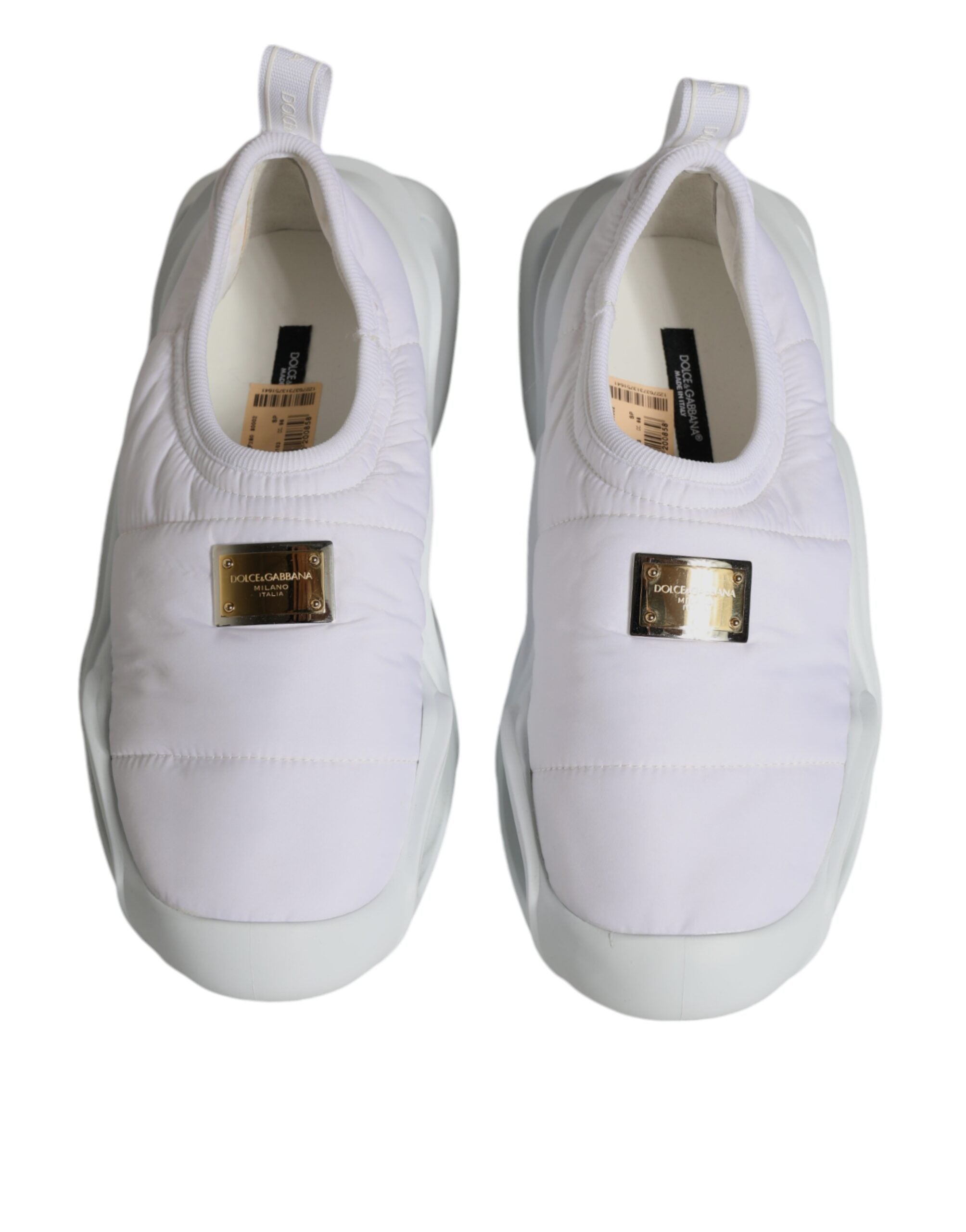 Dolce & Gabbana Weiß gepolstert Stoff Low Top Turnschuhe Schuhe