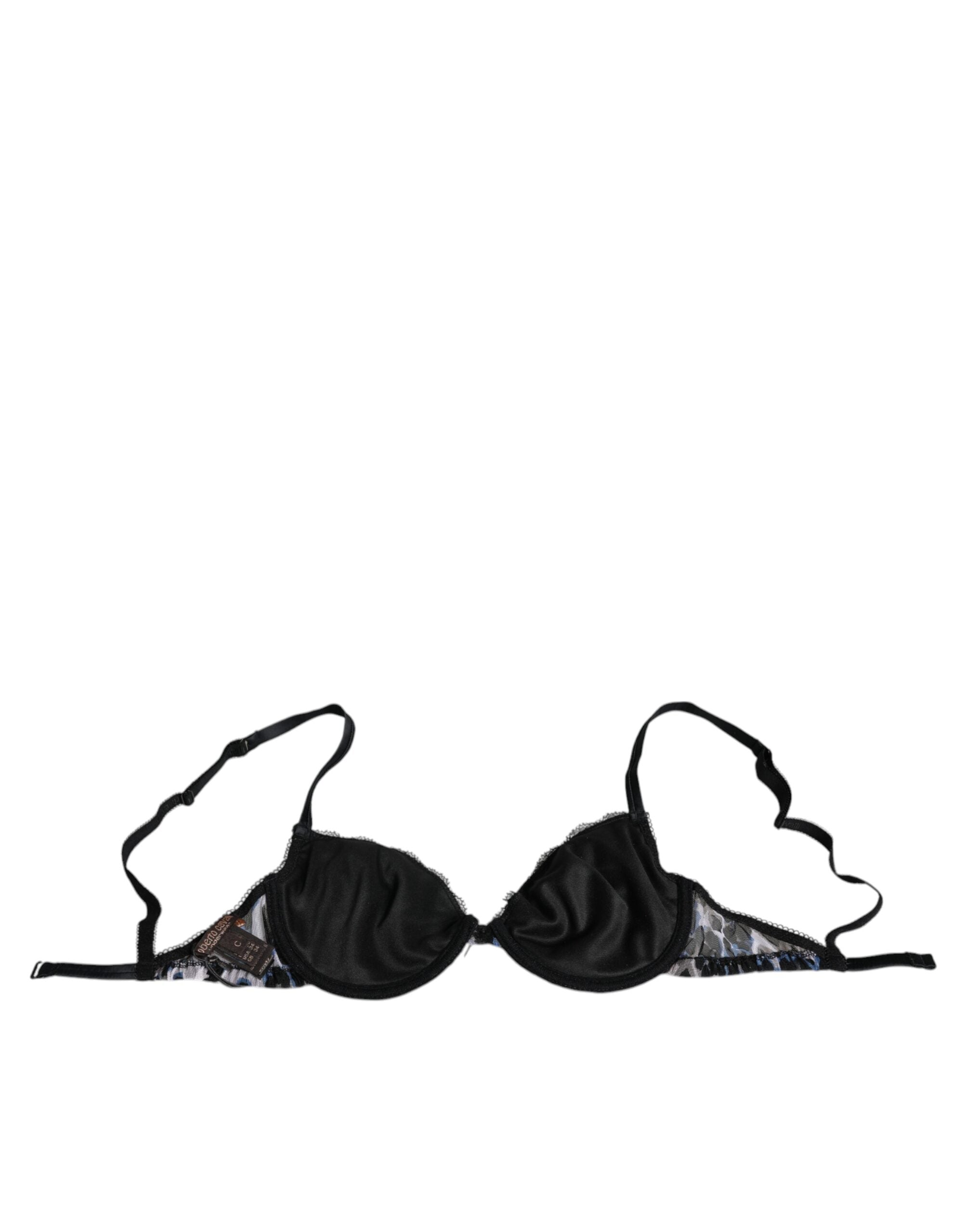 Roberto Cavalli Weißer Leopard Push Up Reggiseno BH Unterwäsche