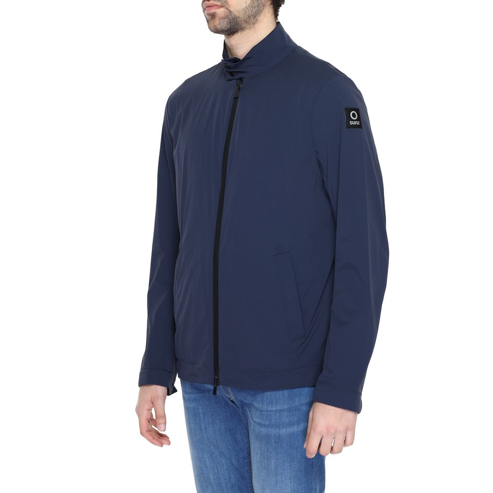 Suns Blaue Nylon-Langjacke