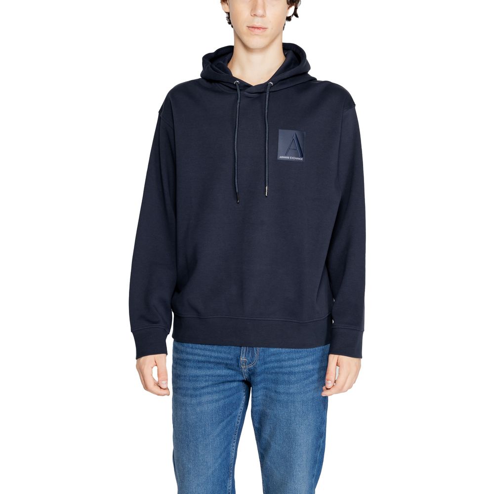 Armani Exchange Blauer Baumwoll-Kapuzenpulli