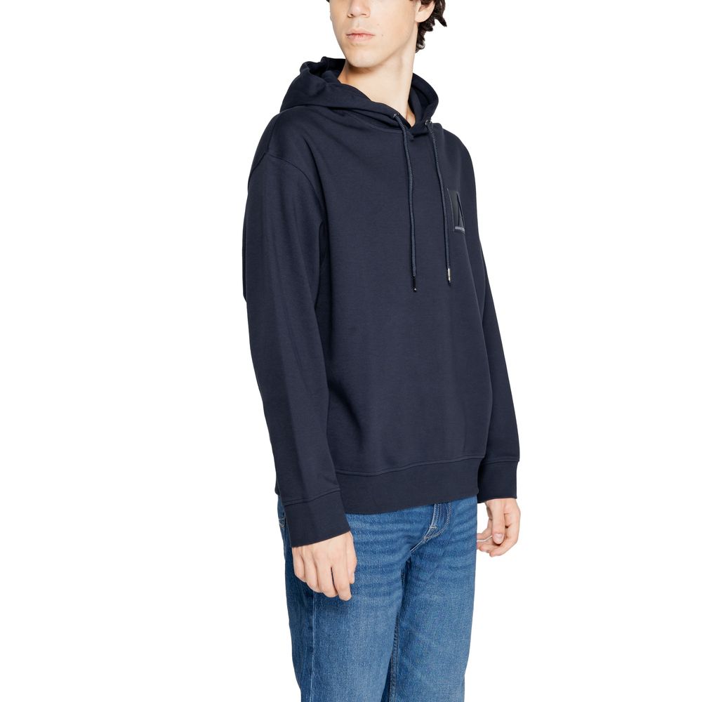 Armani Exchange Blauer Baumwoll-Kapuzenpulli