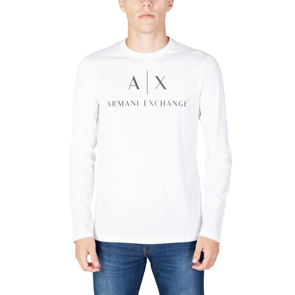 Armani Exchange Weißes Baumwoll-Langarmshirt