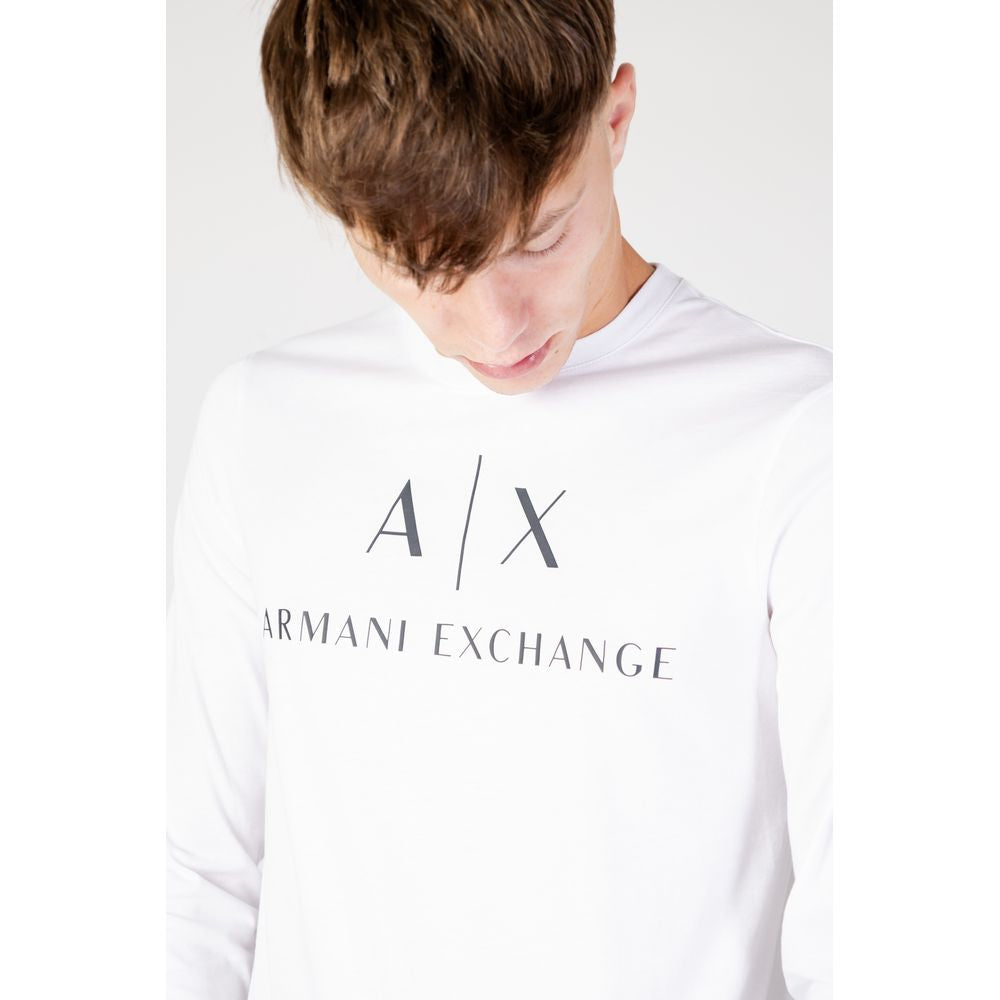 Armani Exchange Weißes Baumwoll-Langarmshirt