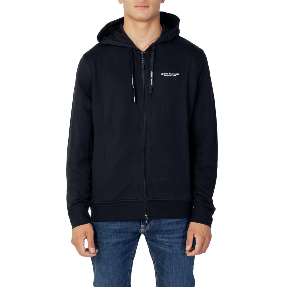 Armani Exchange Blauer Baumwoll-Kapuzenpulli