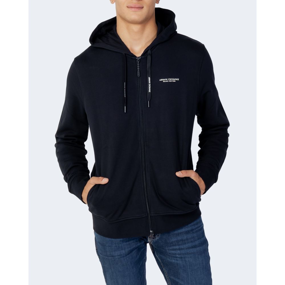 Armani Exchange Blauer Baumwoll-Kapuzenpulli