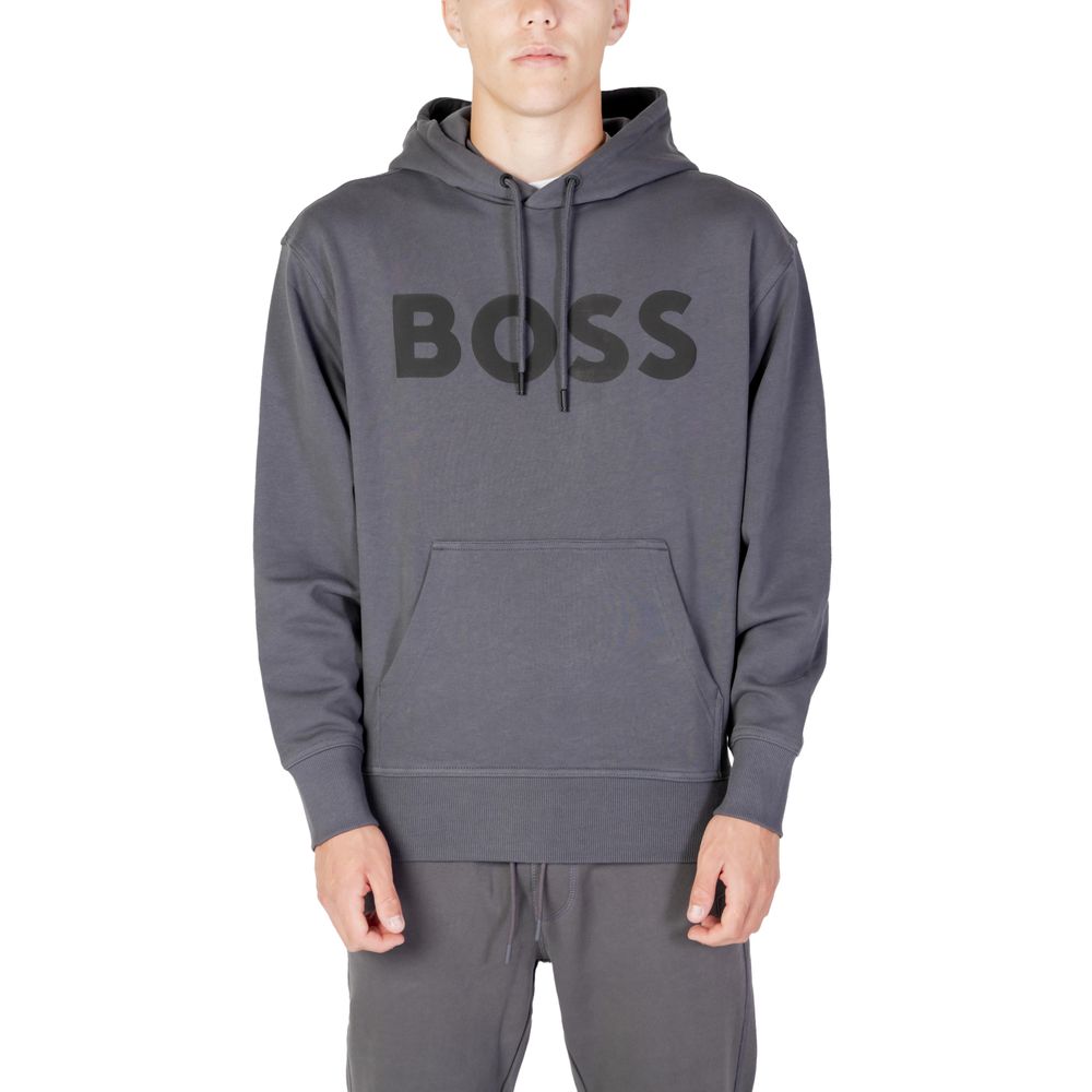 Hugo Boss Grauer Baumwoll-Kapuzenpulli