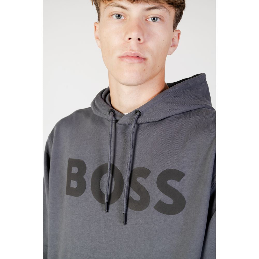 Hugo Boss Grauer Baumwoll-Kapuzenpulli