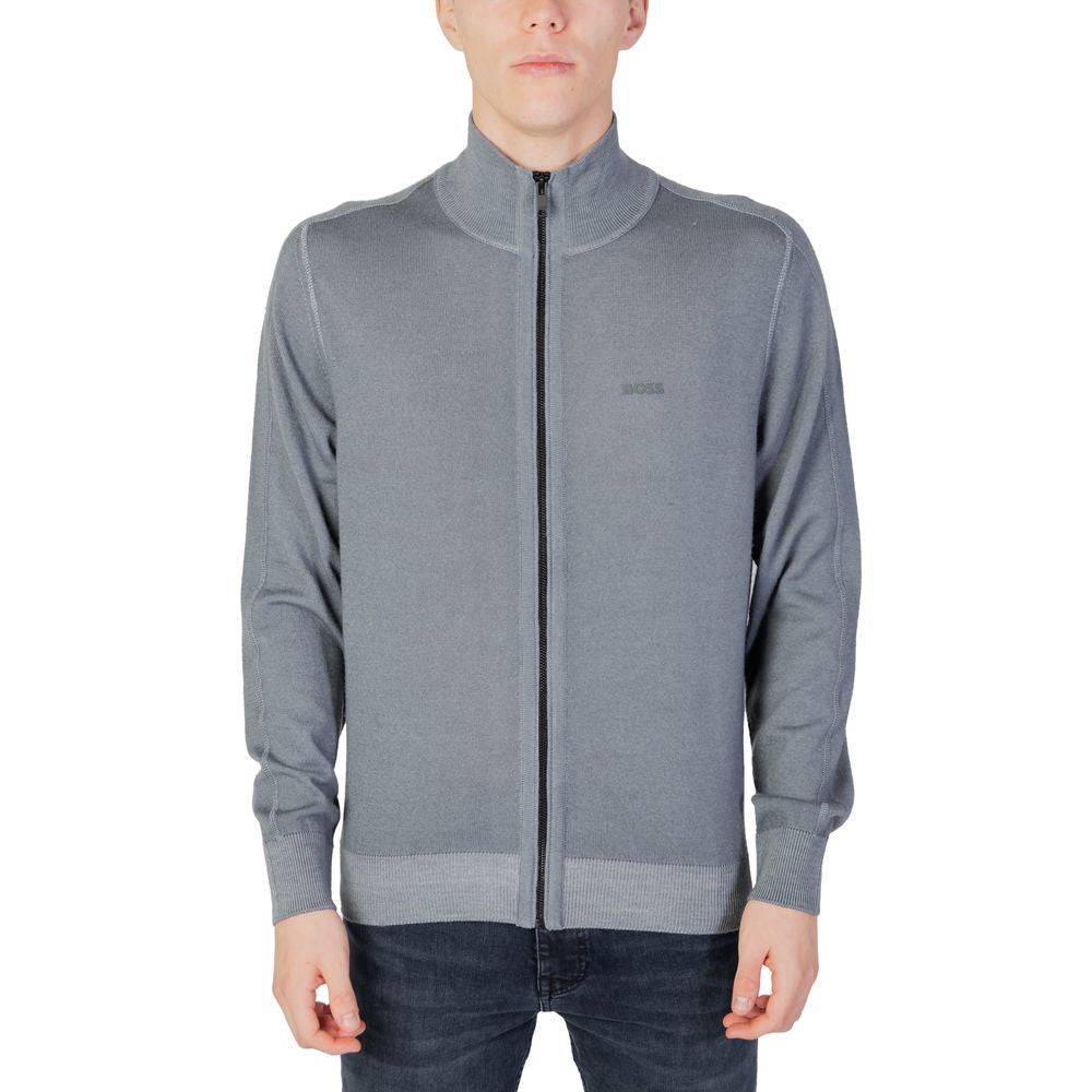 Hugo Boss Graue Strickjacke aus Wolle