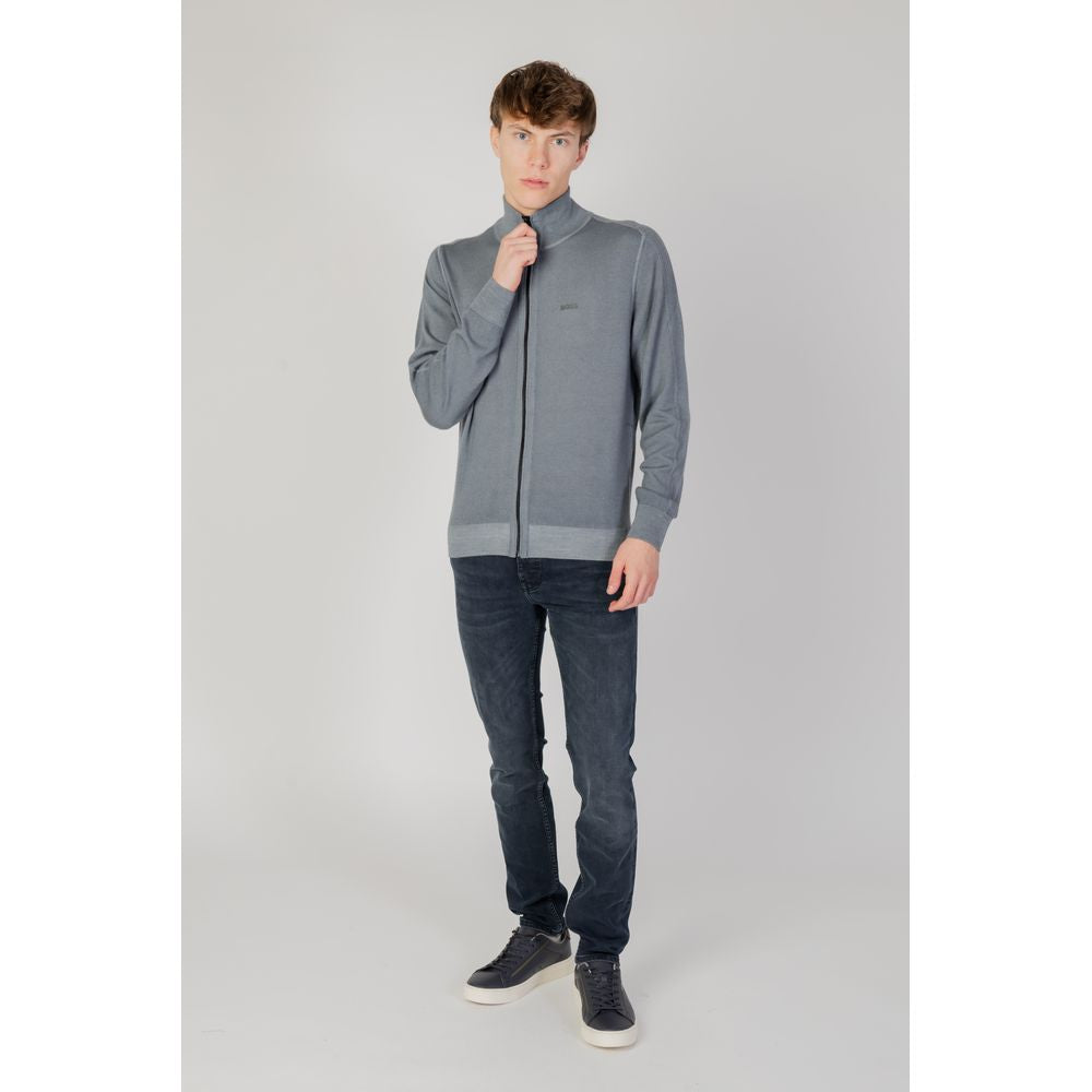 Hugo Boss Graue Strickjacke aus Wolle