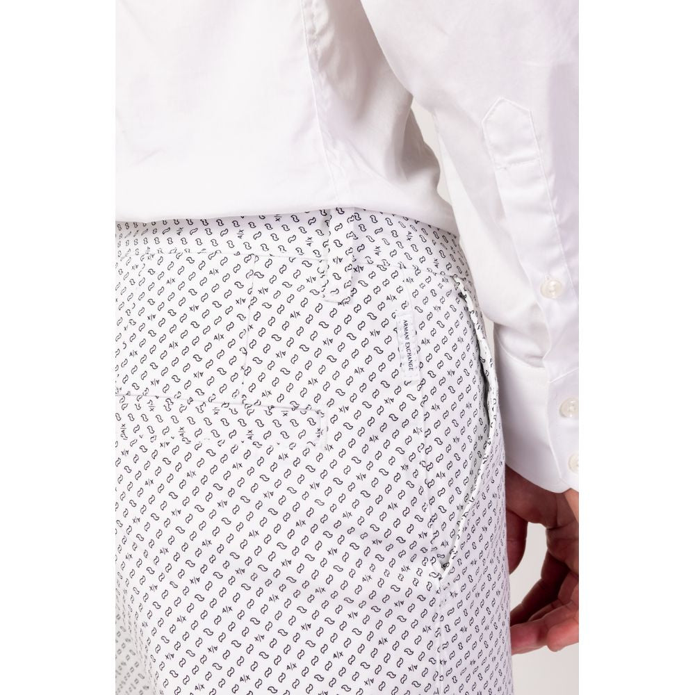 Armani Exchange Weiße Baumwoll-Bermudas