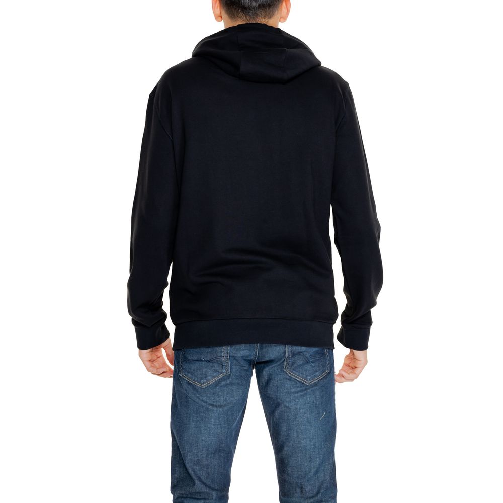 EA7 Emporio Armani Schwarzer Baumwoll-Kapuzenpulli