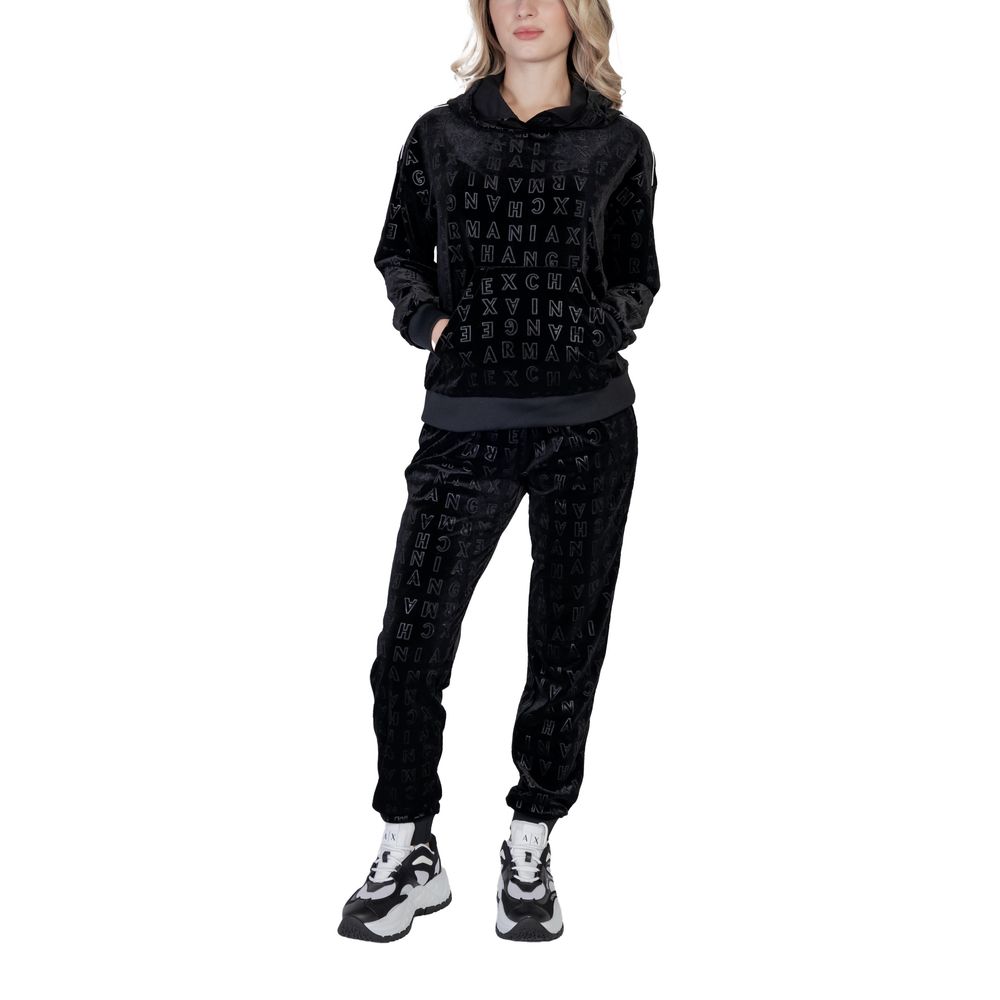 Armani Exchange Schwarzer Polyester-Kapuzenpulli