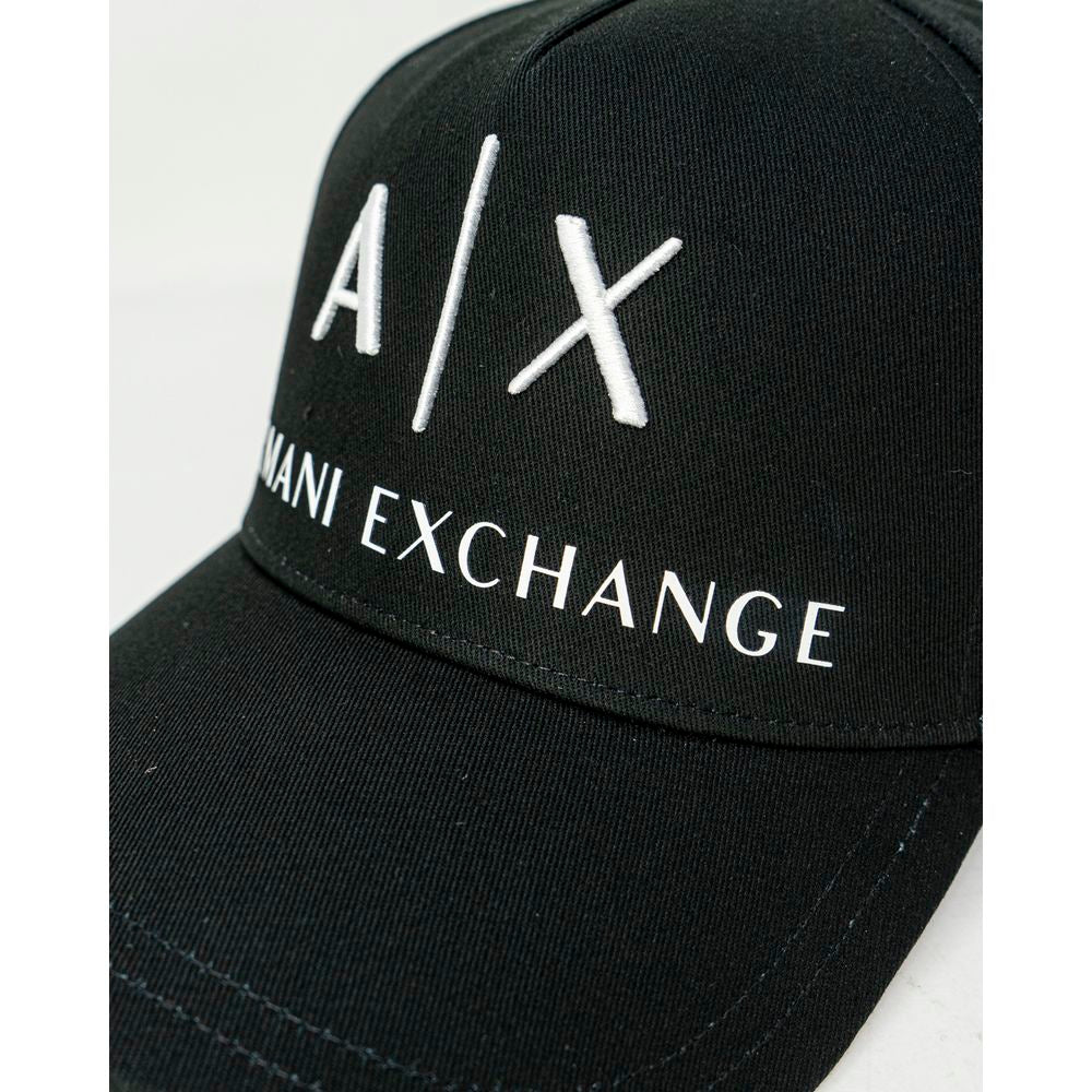 Armani Exchange Schwarze Baumwollmützen Baseballmütze