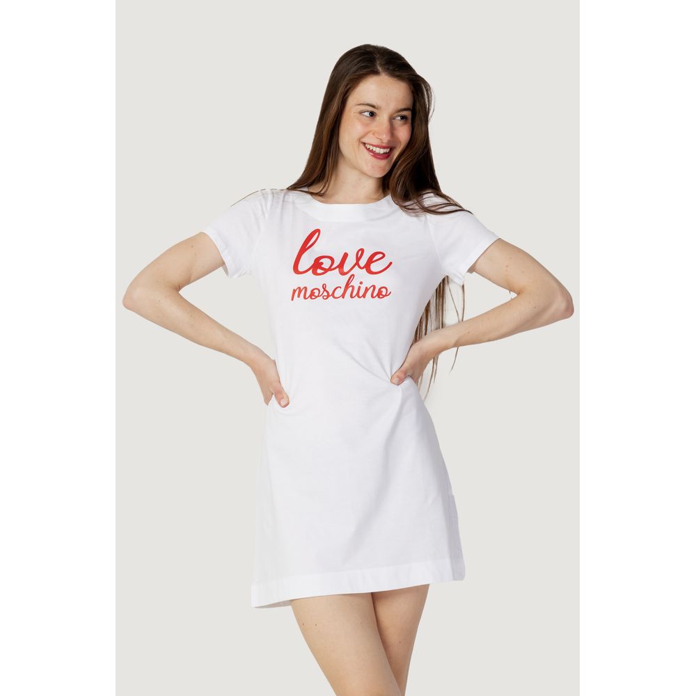 Love Moschino Weiße Baumwollshorts