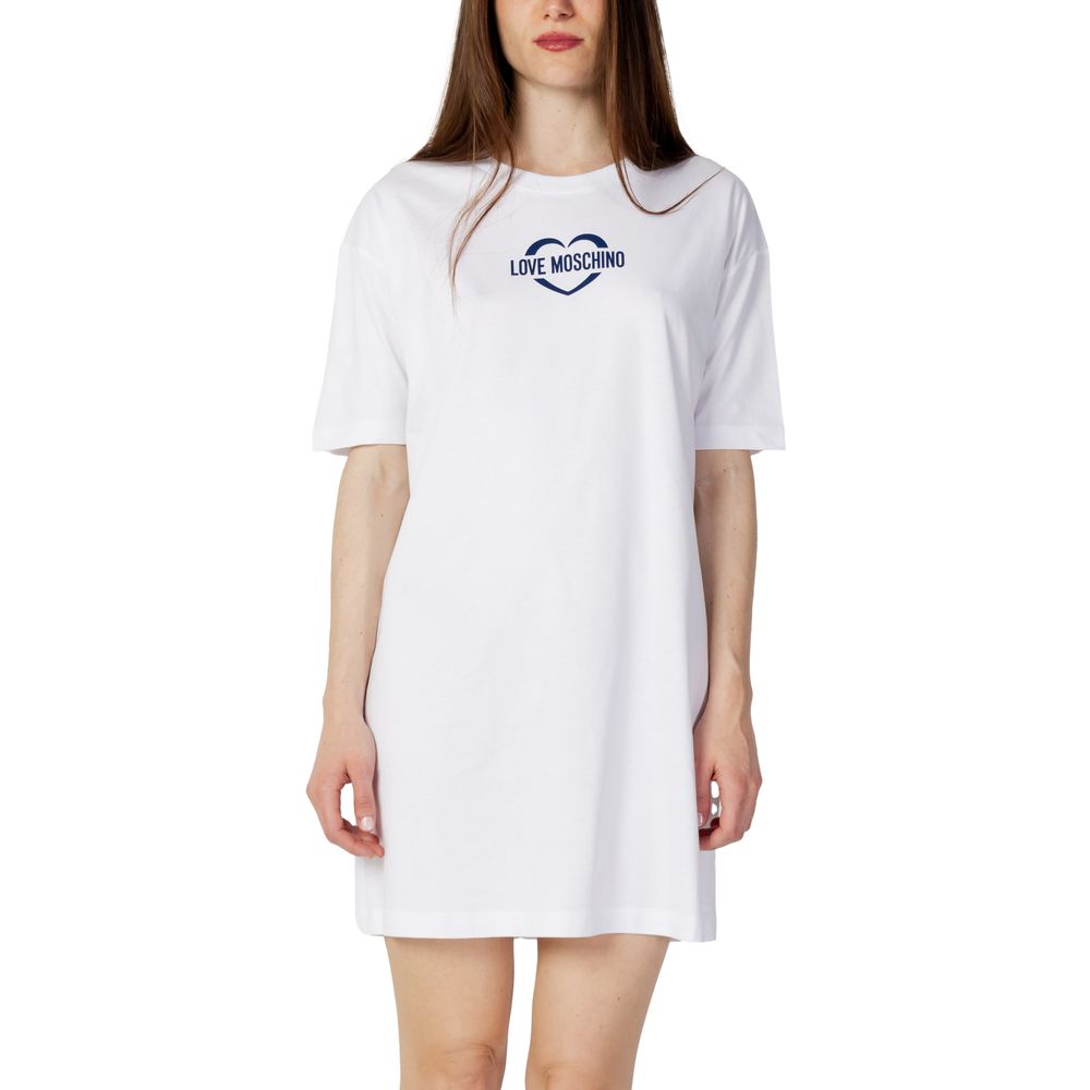 Love Moschino Weiße Baumwollshorts