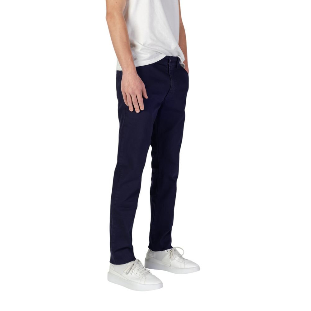 Hugo Boss Blaue Baumwoll-Skinny-Hose