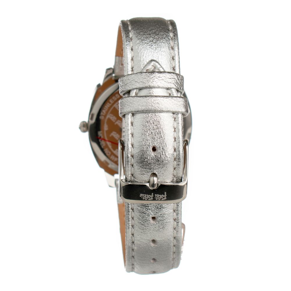 Folli Follie Elegante graue Leder-Armbanduhr