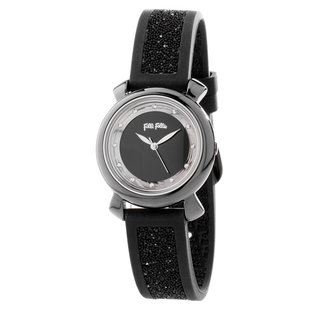 Folli Follie Schwarze Kunststoff-Armbanduhr