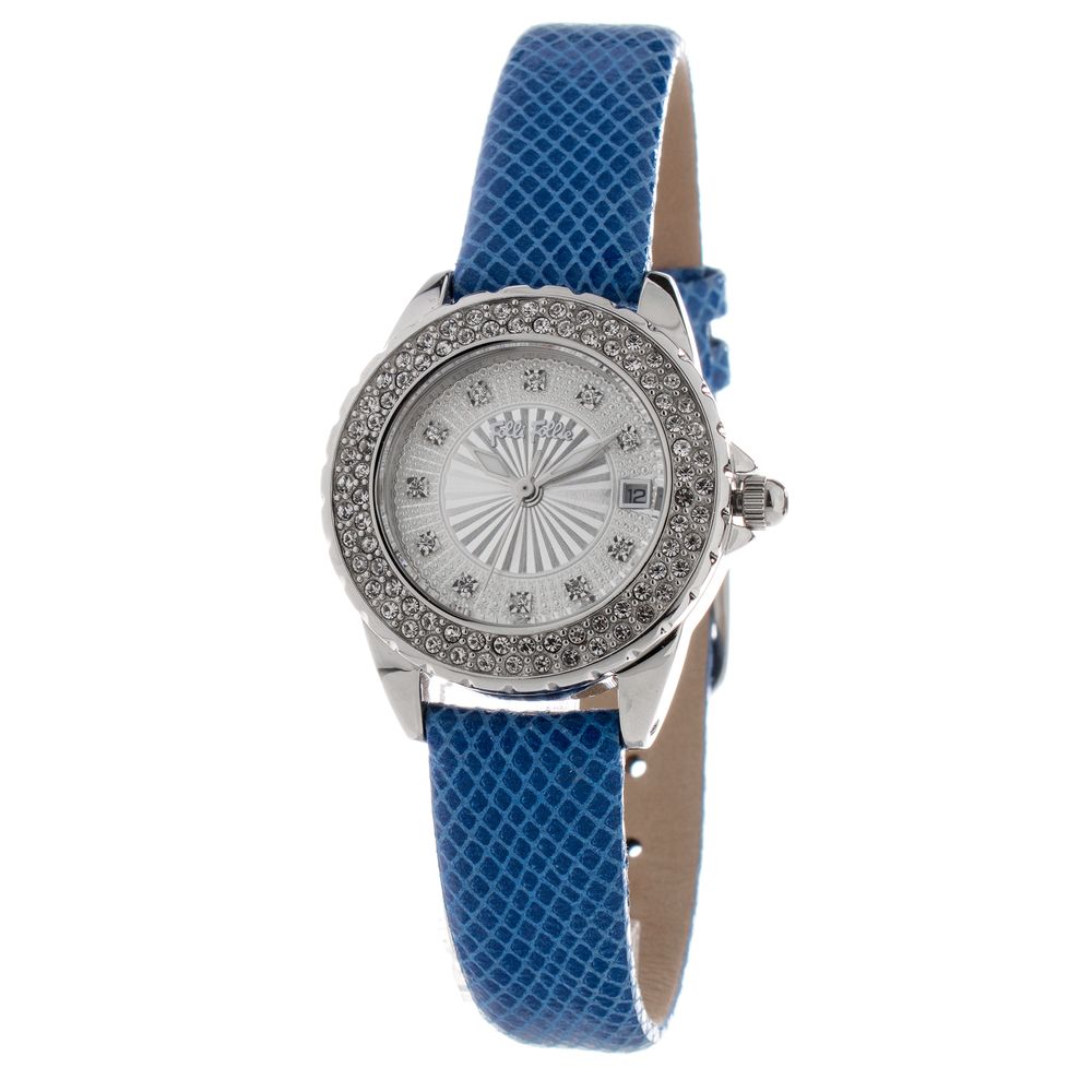 Folli Follie Blaues Lederarmband-Uhr