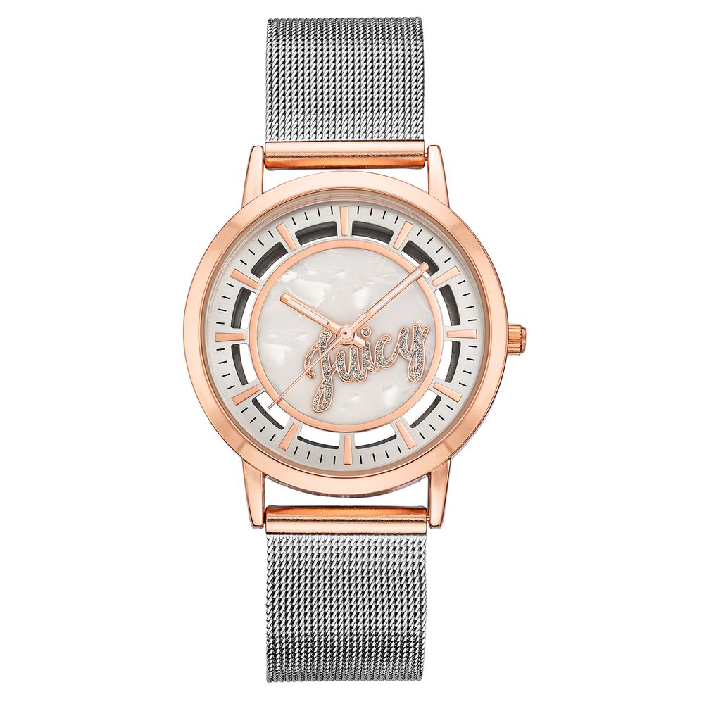 Juicy Couture Silberne Edelstahl-Armbanduhr