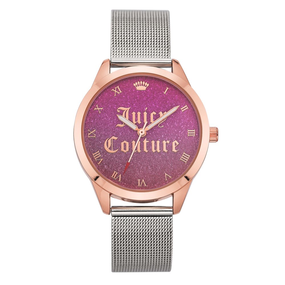 Juicy Couture Silberne Edelstahl-Dress-Uhr