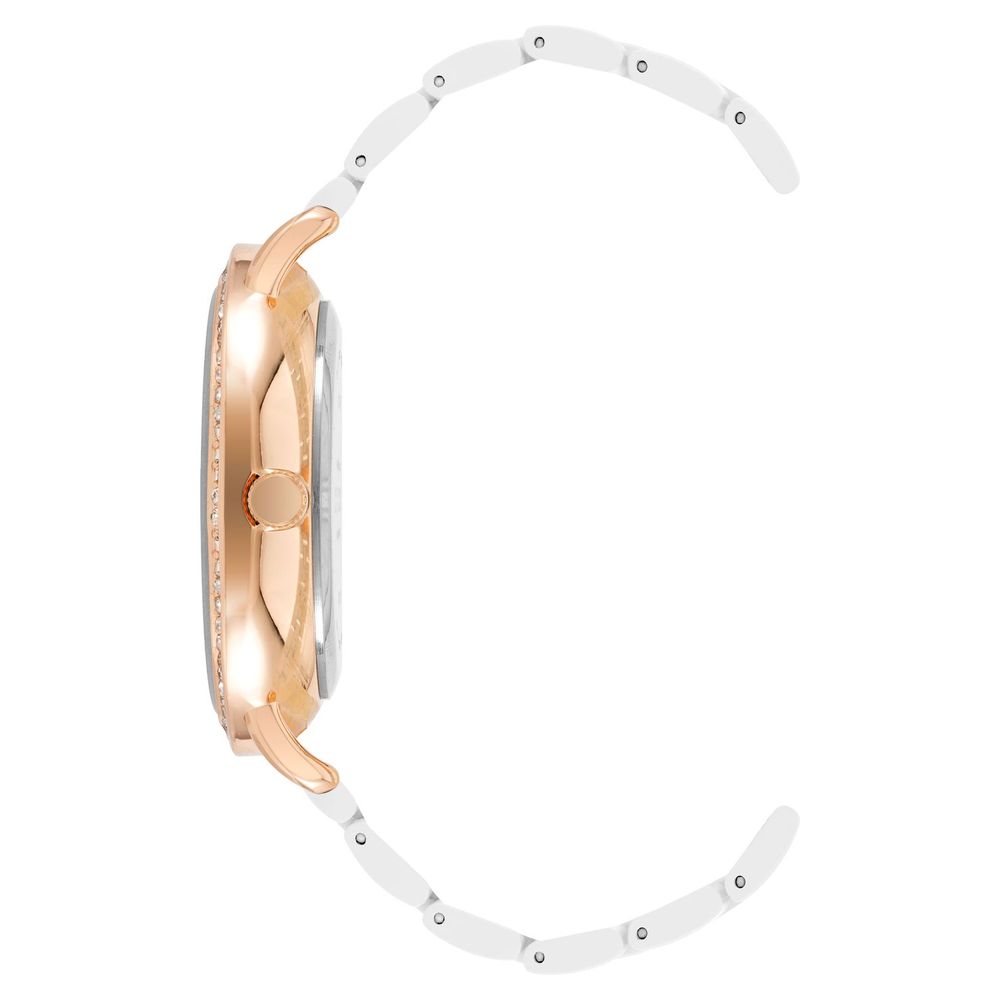 Juicy Couture Elegante Metall-Armbanduhr in Weiß