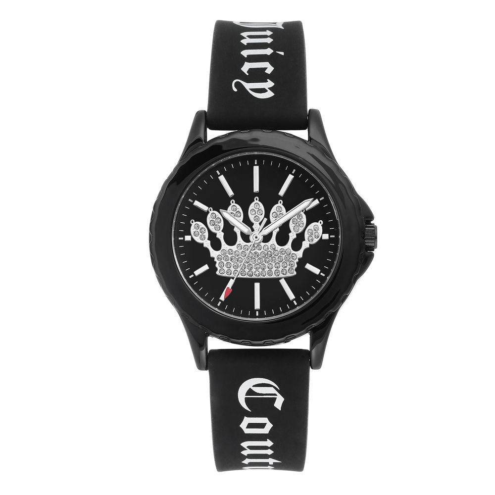 Juicy Couture Schwarze Synthetik-Armbanduhr
