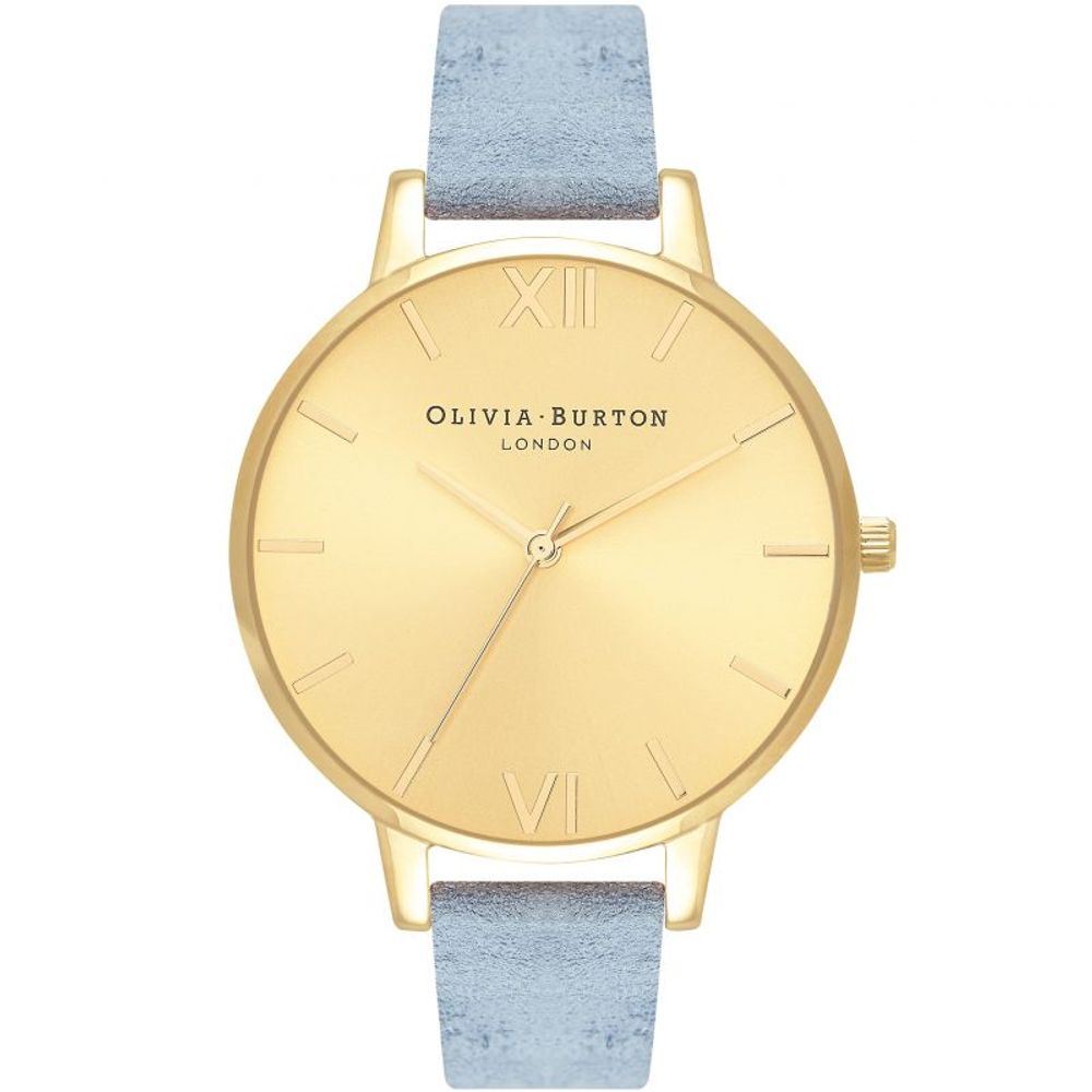 Olivia Burton Künstliche Leder-Armbanduhr in Blau