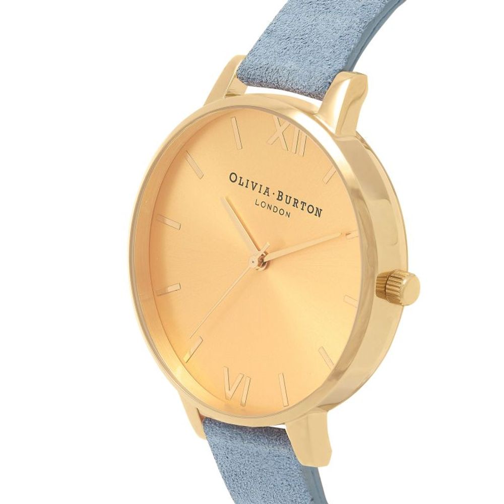Olivia Burton Künstliche Leder-Armbanduhr in Blau