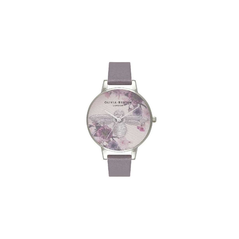 Olivia Burton Graue Kunstleder-Armbanduhr