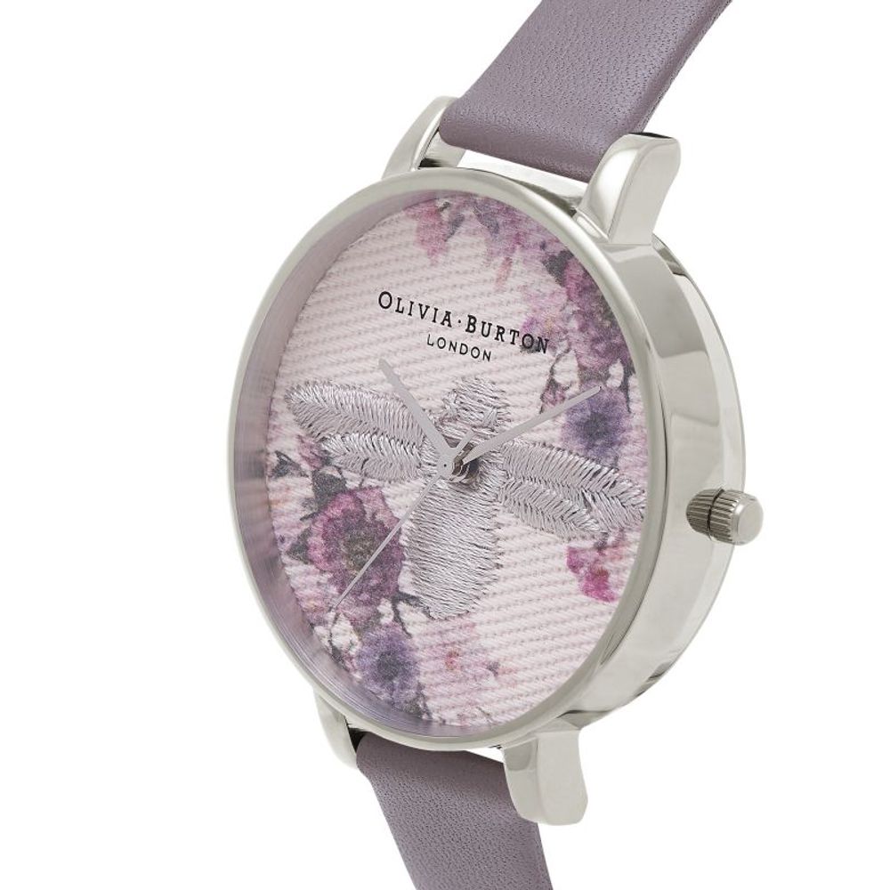 Olivia Burton Graue Kunstleder-Armbanduhr