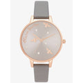 Olivia Burton Graue Kunstleder-Armbanduhr