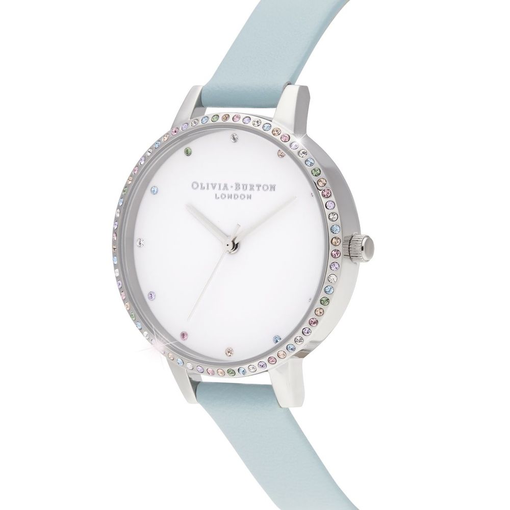 Olivia Burton Kunstleder-Armbanduhr in Blau