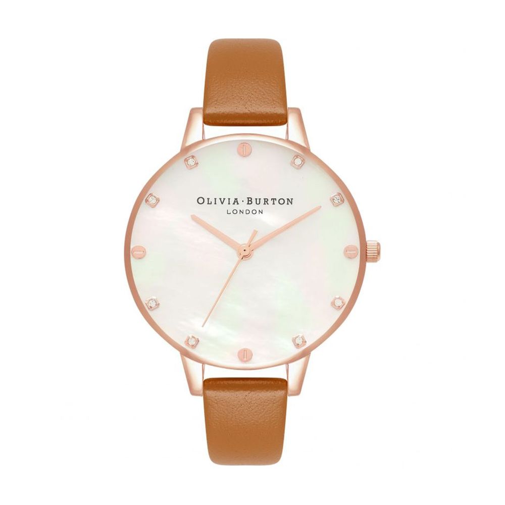Olivia Burton Braune Kunstleder-Armbanduhr