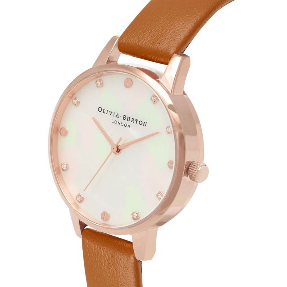 Olivia Burton Braune Kunstleder-Armbanduhr