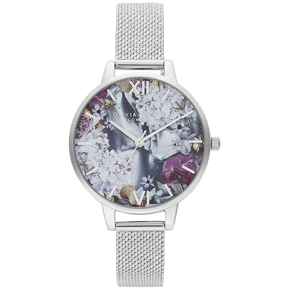 Olivia Burton Silberne Edelstahl-Armbanduhr
