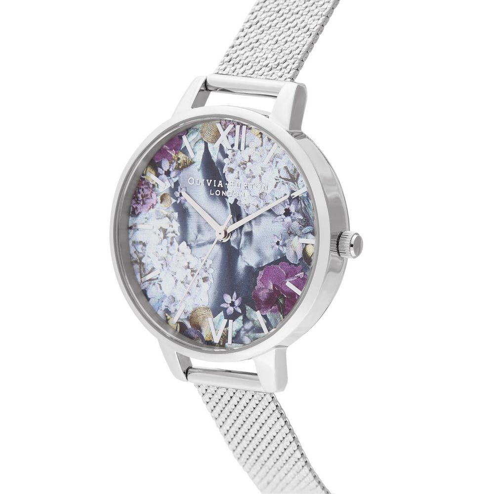 Olivia Burton Silberne Edelstahl-Armbanduhr