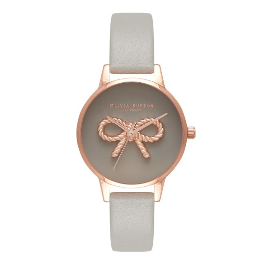 Olivia Burton Graue Kunstleder-Armbanduhr