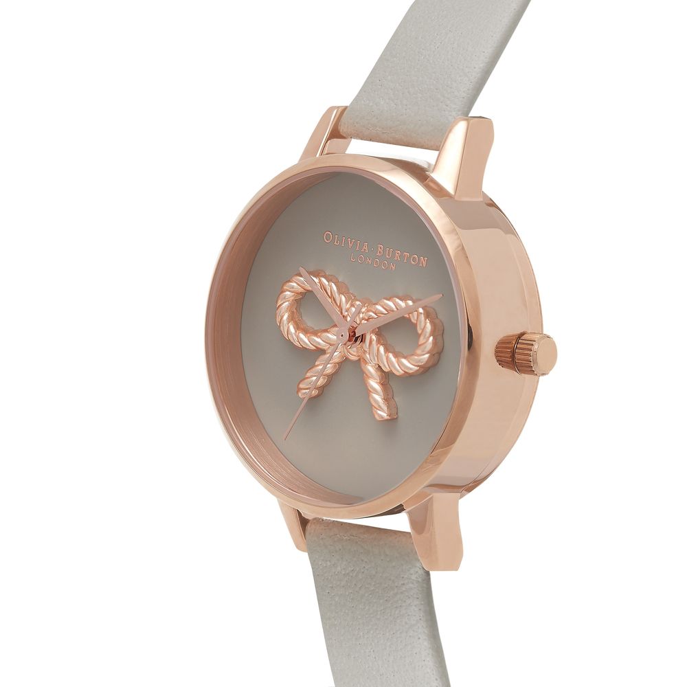 Olivia Burton Graue Kunstleder-Armbanduhr