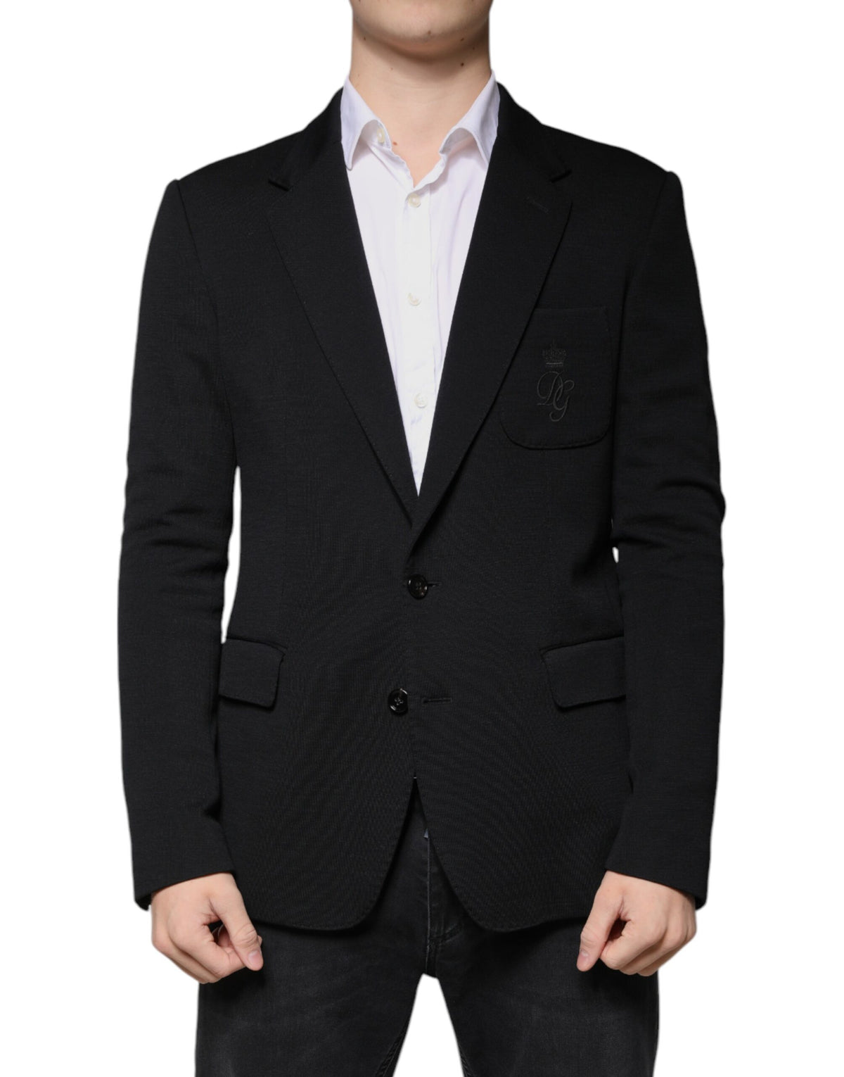 Dolce & Gabbana Schwarzer Sakko aus Wolle, Einreiher