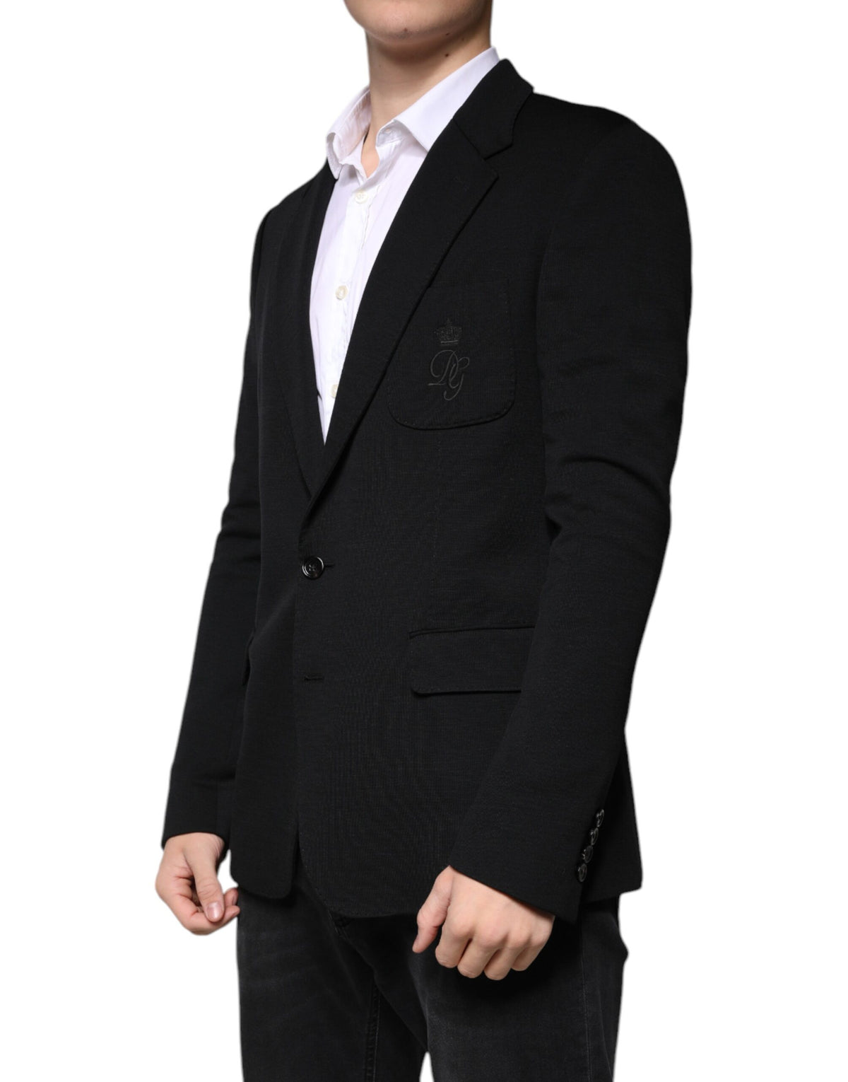 Dolce & Gabbana Schwarzer Sakko aus Wolle, Einreiher
