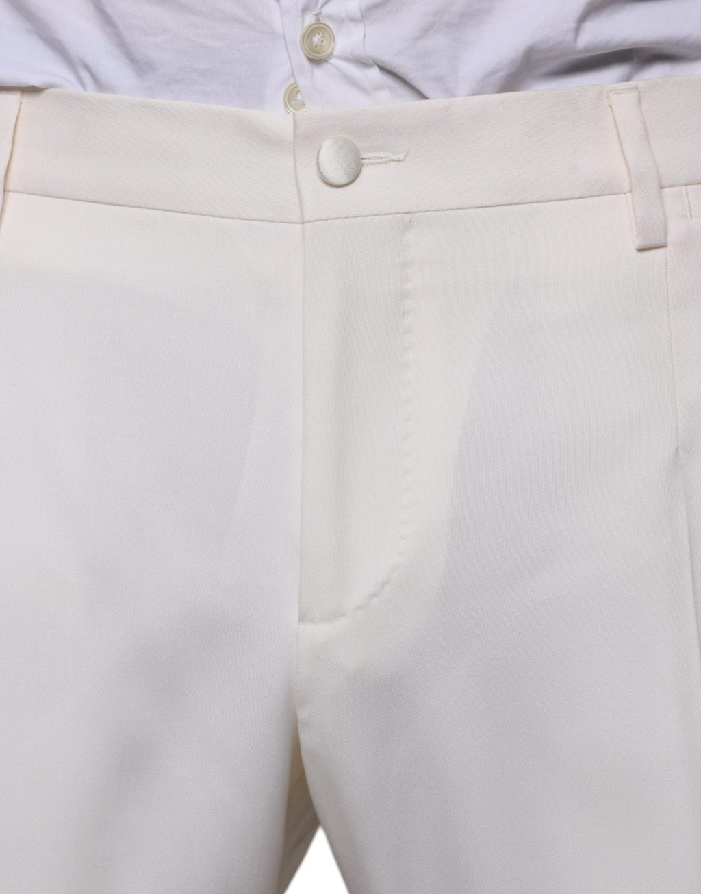Dolce & Gabbana Weißer SlimFit-Anzug aus Wolle und Seide, 3 Teile, formell