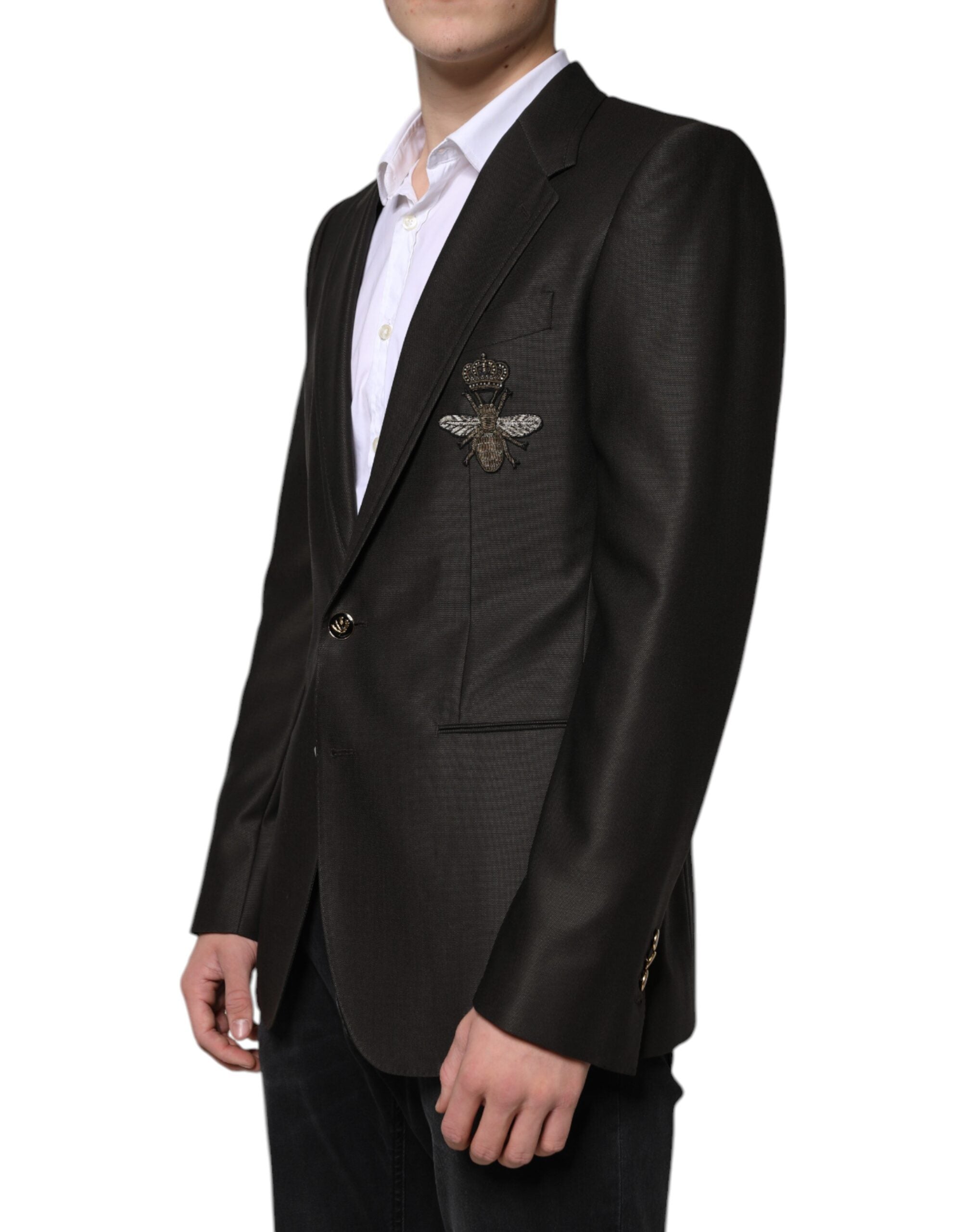 Dolce & Gabbana Blazer Braun Grün Biene Wolljacke Mantel