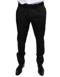 Dolce & Gabbana Black Cotton Stretch Skinny Men Dress Pants