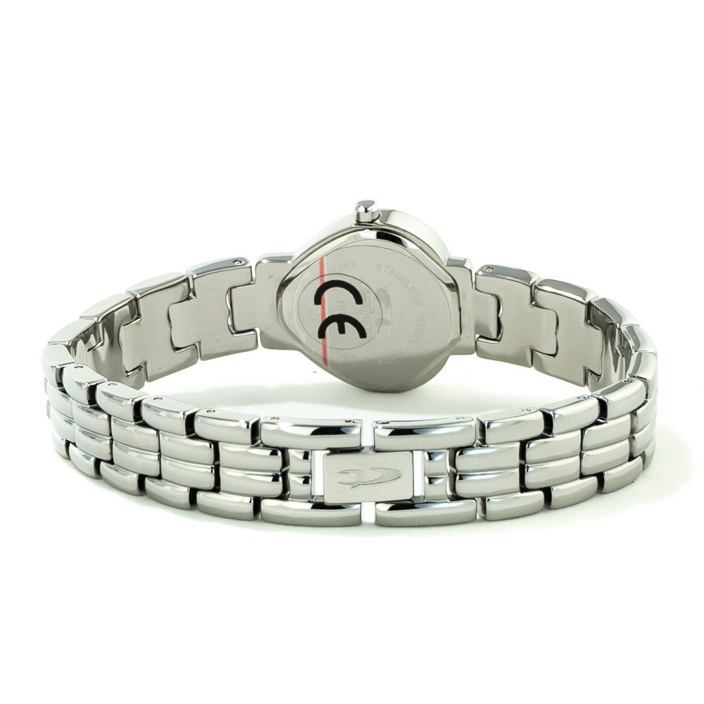 Chronotech Silberne Edelstahl-Armbanduhr