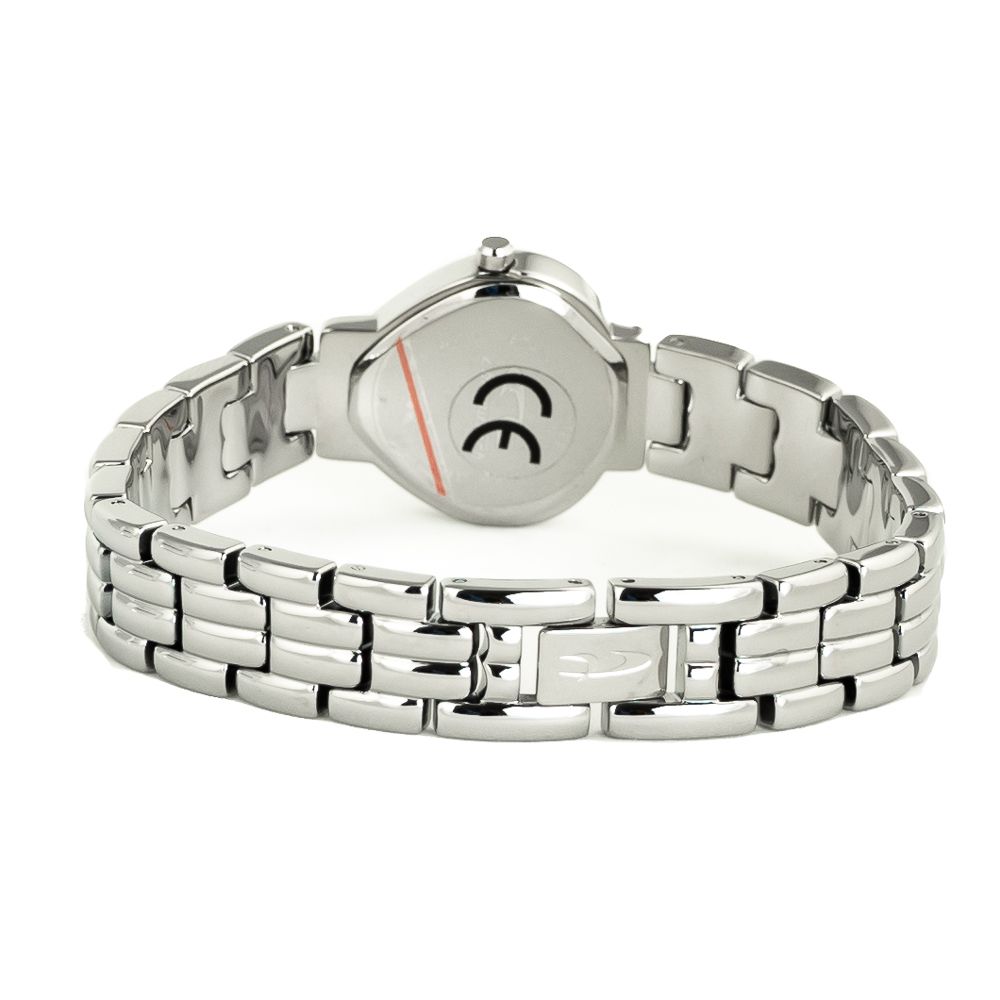 Chronotech Silberne Edelstahl-Armbanduhr