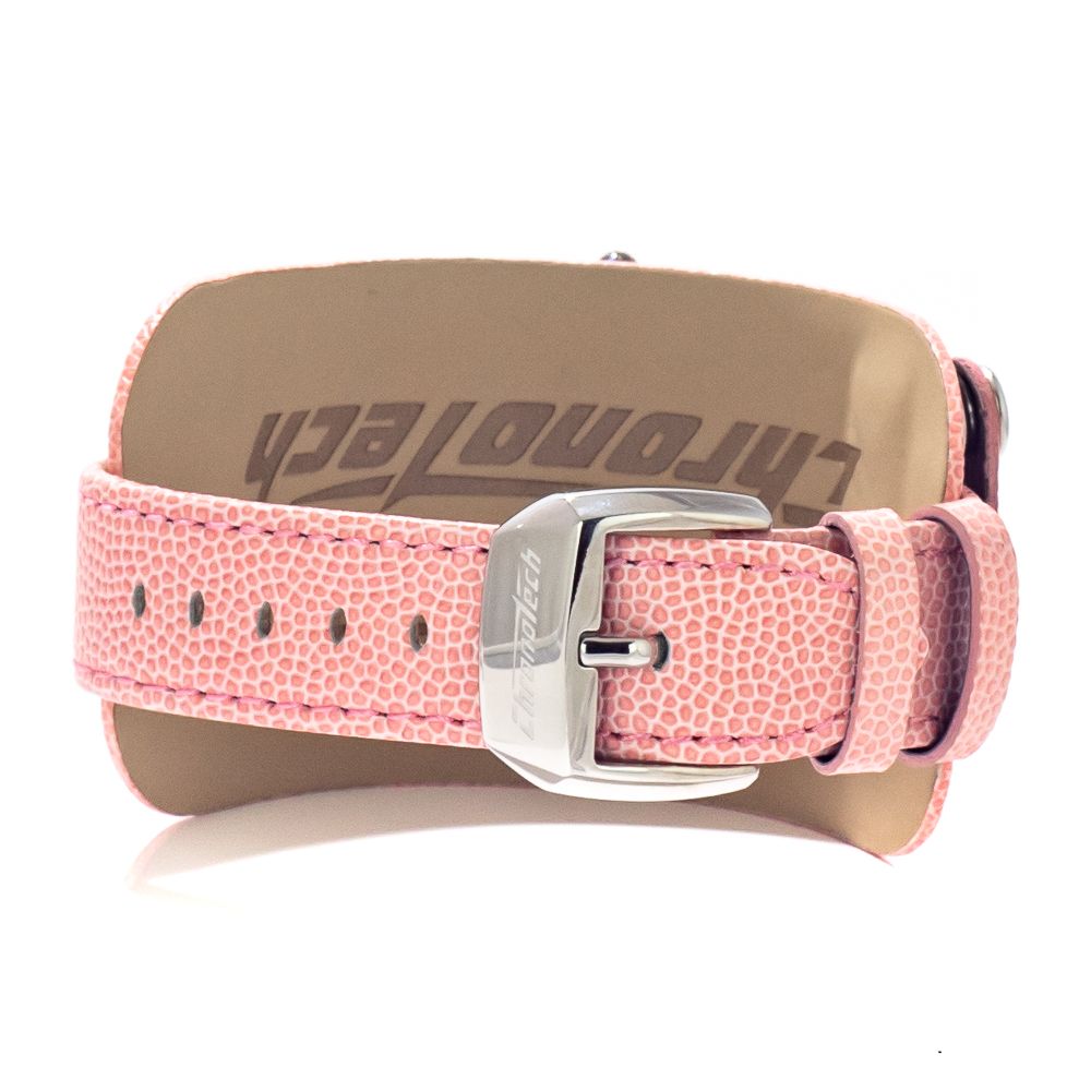 Chronotech Buntes Leder-Kleidungsstück-Armbanduhr