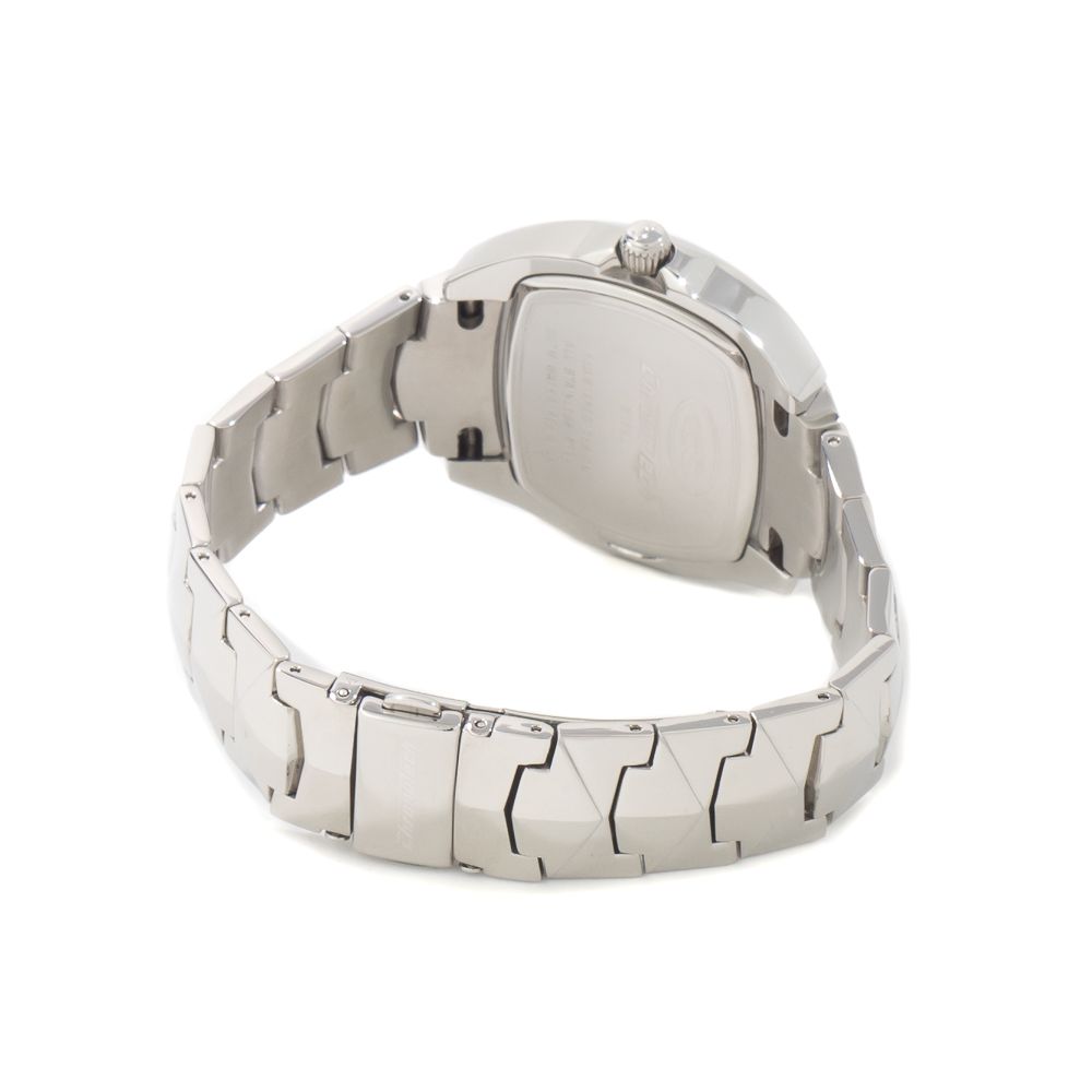 Chronotech Silberne Edelstahl-Armbanduhr